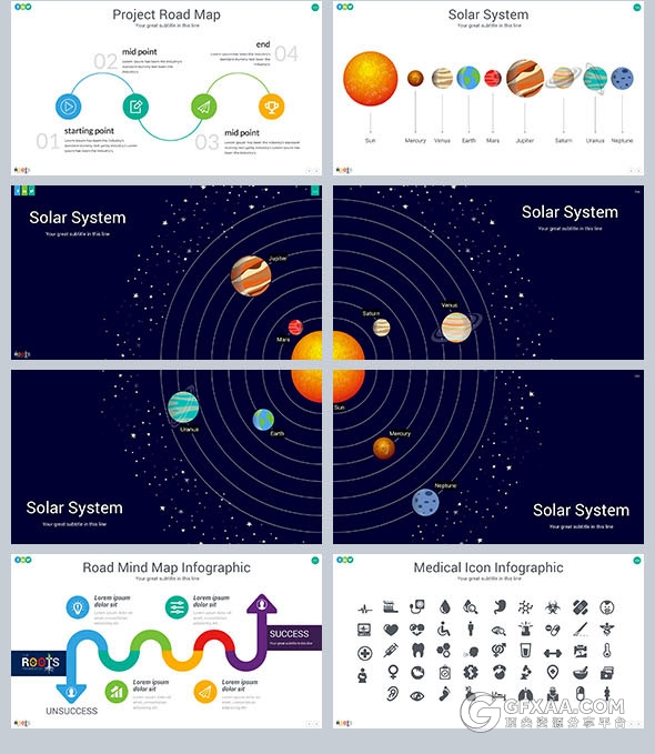 472页大型数据逻辑图图标多行业通用PPT模板 - 顶尖PPT
