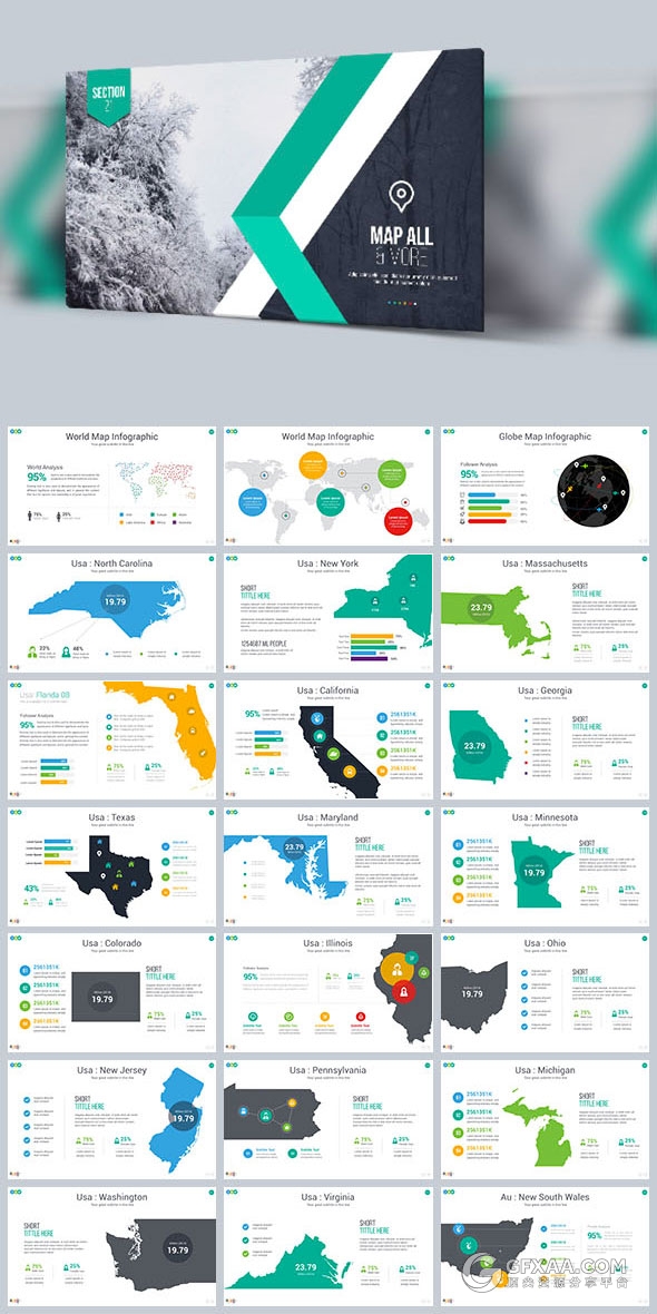 472页大型数据逻辑图图标多行业通用PPT模板 - 顶尖PPT