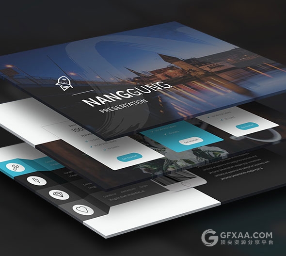 100页简约商务泼墨剪影占位符1000个icon图标 - 顶尖PPT