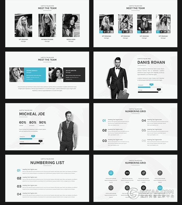 100页简约商务泼墨剪影占位符1000个icon图标 - 顶尖PPT