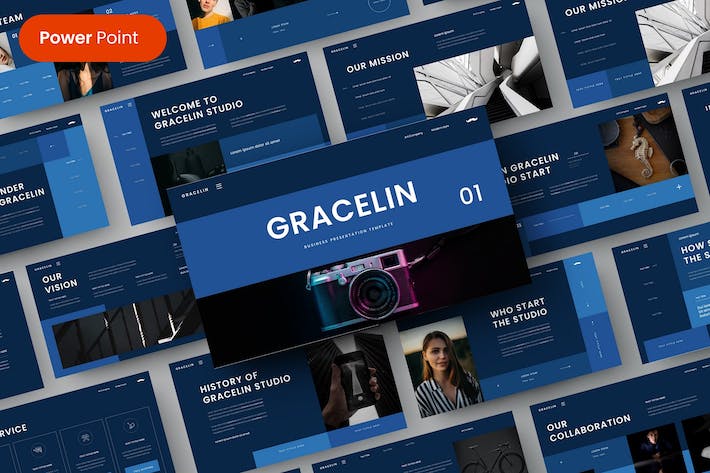 深蓝风国外商业商务总结计划通用PPT模板 - 顶尖PPT