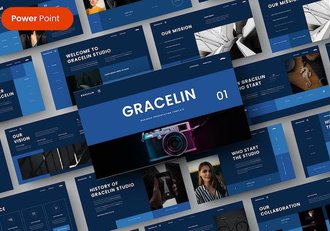 深蓝风国外商业商务总结计划通用PPT模板 - 顶尖PPT