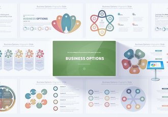 多色彩业务数据分析主题信息图形图表keynote模板 - 顶尖PPT