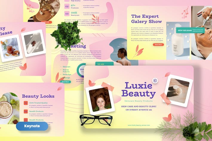 美容产品护肤推介展示讲述Keynote模板 - 顶尖PPT