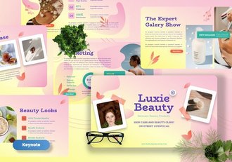 美容产品护肤推介展示讲述Keynote模板 - 顶尖PPT