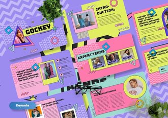 90后时尚趋势分析研究Keynote模板 - 顶尖PPT