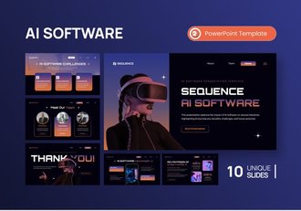 AI人工智能技术展示PPT模板 - 顶尖PPT