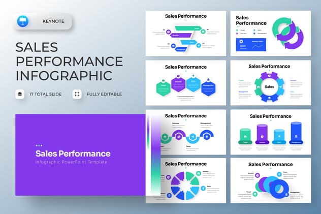 销售绩效数据可视化分析主题Keynote模板 - 顶尖PPT