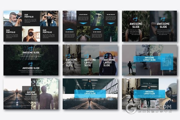 130页简约文艺图片展示商务通用keynote模板 - 顶尖PPT