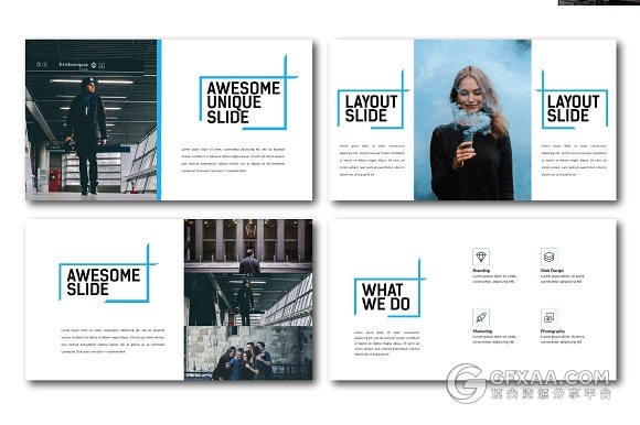 130页简约文艺图片展示商务通用keynote模板 - 顶尖PPT