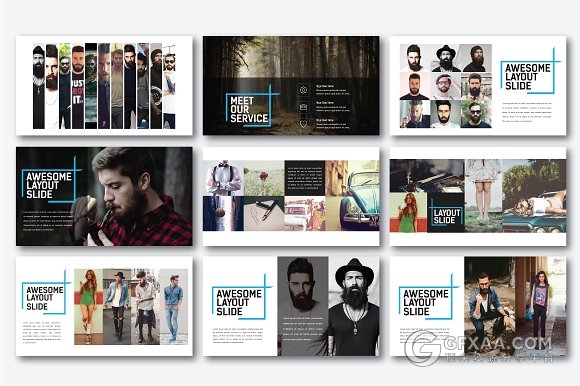 130页简约文艺图片展示商务通用keynote模板 - 顶尖PPT