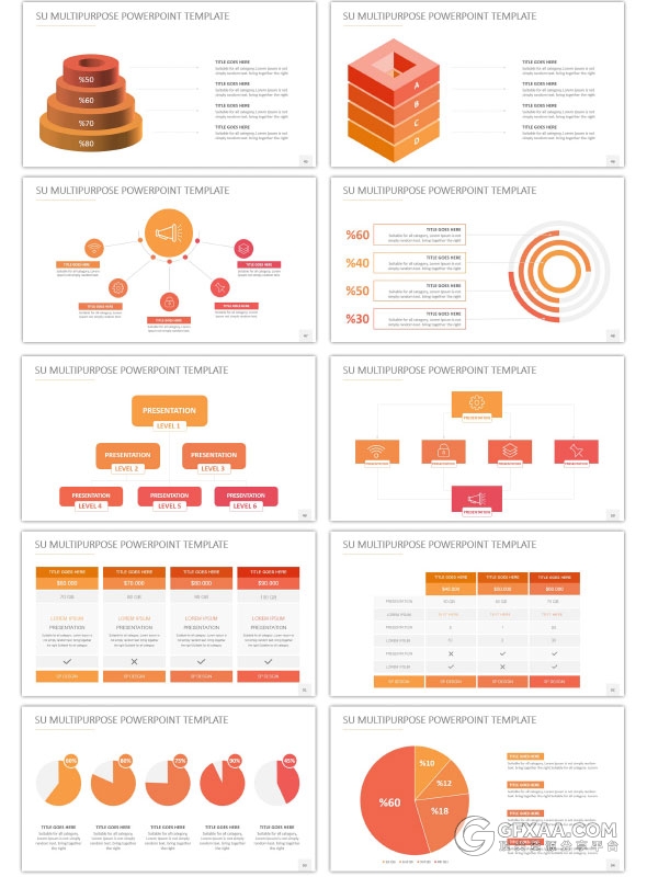 12种配色模板3种比例规格商务通用PPT模板 - 顶尖PPT