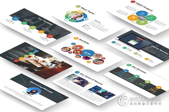 精美圆点icon搭配商务通用keynote模板 - 顶尖PPT