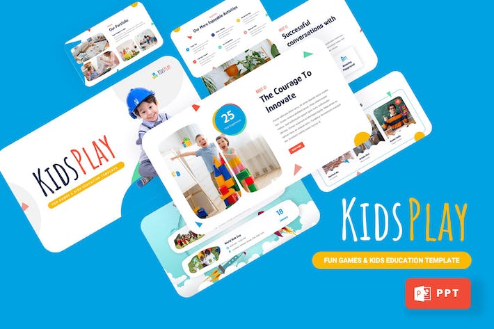 儿童趣味游戏娱乐活动展示PPT模板 - 顶尖PPT