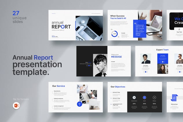 年度报告PowerPoint演示模板 - 顶尖PPT