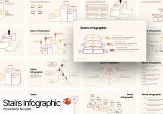 创意楼梯线信息图设计展示PPT模板 - 顶尖PPT
