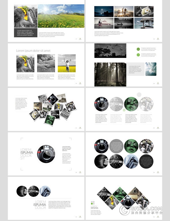 扁平化摄影图片展示多用途keynote模板 - 顶尖PPT