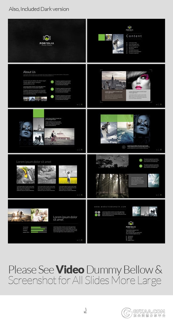 扁平化摄影图片展示多用途keynote模板 - 顶尖PPT