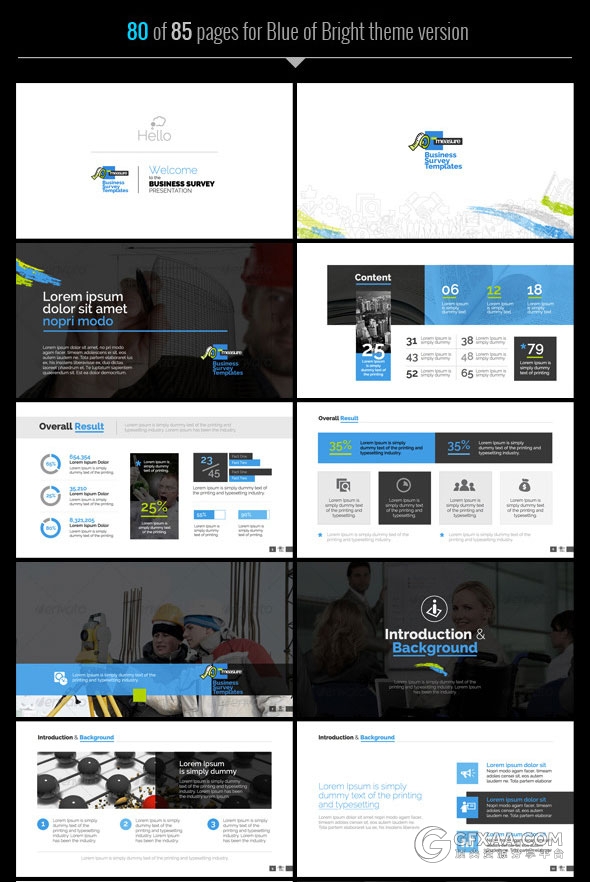 3种配色方案总750页扁平化商务keynote模板 - 顶尖PPT