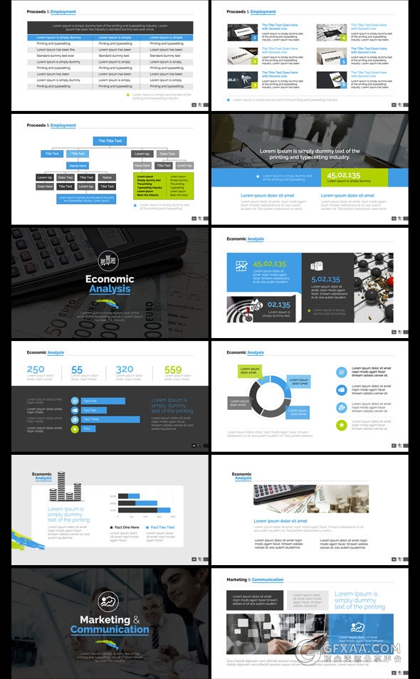 3种配色方案总750页扁平化商务keynote模板 - 顶尖PPT