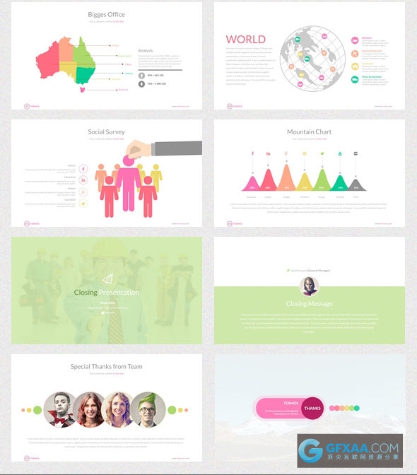 106页色彩图形商务商业总结统计PPT模板 - 顶尖PPT