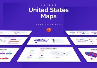 美国地图区域数据可视化信息图PPT模板 Retry - 顶尖PPT