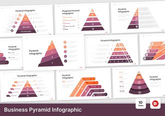 商业数据可视化金字塔信息图形PPT模板 - 顶尖PPT
