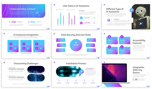 AI人工智能助理keynote模板 - 顶尖PPT