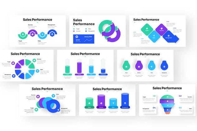 销售绩效数据可视化分析主题Keynote模板 - 顶尖PPT
