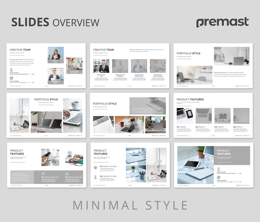 极简风格室内设计商业计划书PPT模板 - 顶尖PPT