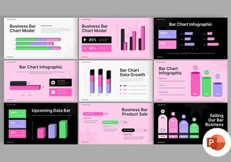 条形图数据统计分析PPT模板 - 顶尖PPT