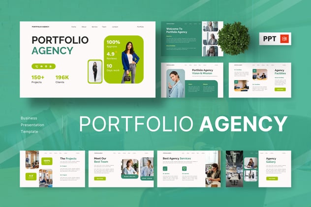 投资组合机构商业Powerpoint模板 - 顶尖PPT