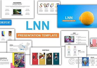 52页酷炫彩色色卡杂志风格PPT模板 - 顶尖PPT