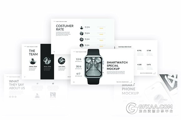 320多页扁平化简约高端PPT模板 - 顶尖PPT