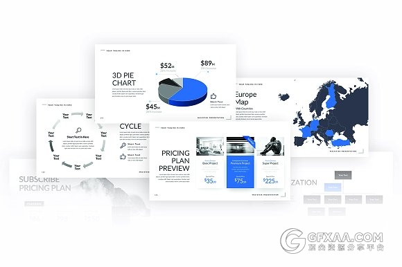 320多页扁平化简约高端PPT模板 - 顶尖PPT