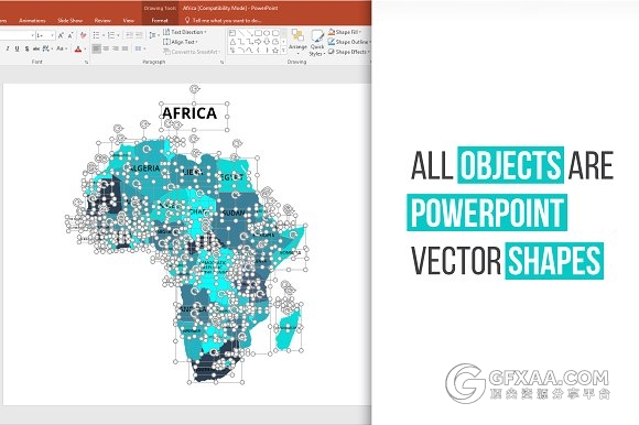 世界地图坐标图标多种格式PPT模板 - 顶尖PPT