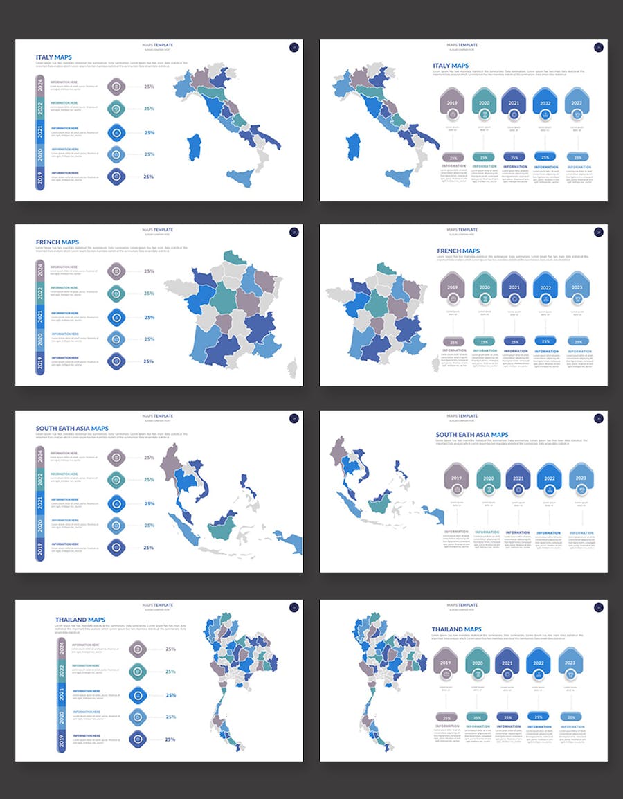全球各个国家地图PPT模板 - 顶尖PPT