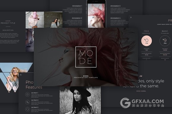 黑色简约大气摄影人物展示PPT模板 - 顶尖PPT