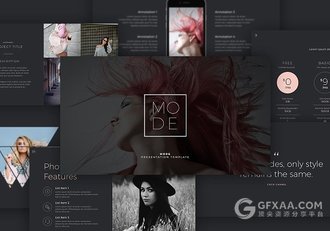 黑色简约大气摄影人物展示PPT模板 - 顶尖PPT