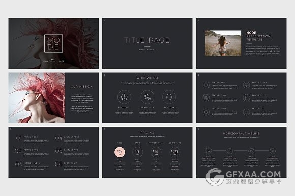 黑色简约大气摄影人物展示PPT模板 - 顶尖PPT