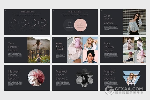 黑色简约大气摄影人物展示PPT模板 - 顶尖PPT