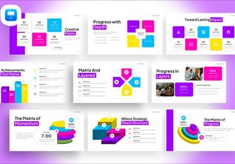 矩阵和分层信息图形keynote模板 - 顶尖PPT