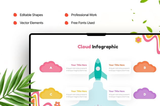 云数据云服务信息图形keynote模板 - 顶尖PPT