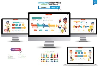 创意金融人物插画图形keynote模板 - 顶尖PPT