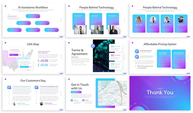 AI人工智能助理keynote模板 - 顶尖PPT