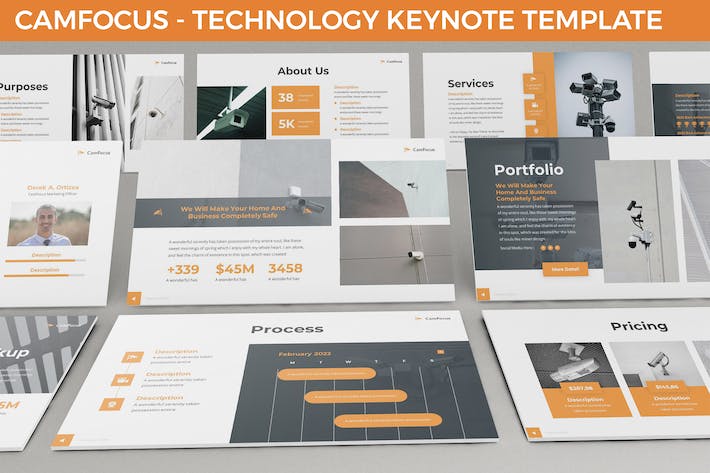 户外监控摄像头技术公司简介keynote模板 - 顶尖PPT