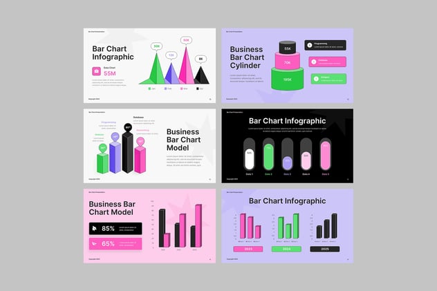 条形图数据统计分析PPT模板 - 顶尖PPT