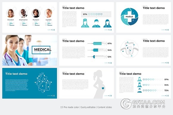 15种配色医生医疗研究行业通用PPT模板 - 顶尖PPT
