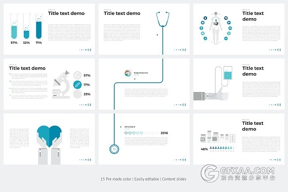 15种配色医生医疗研究行业通用PPT模板 - 顶尖PPT