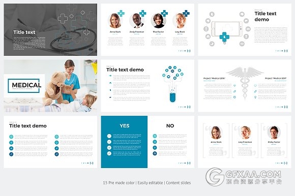 15种配色医生医疗研究行业通用PPT模板 - 顶尖PPT